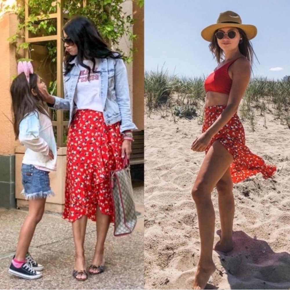 Anthropologie Faithfull Celeste Wrap
Midi Skirt, Size Small
Red Jasmine Floral
